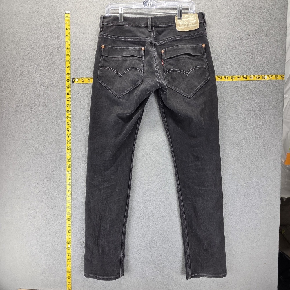 Vintage Levis 511 Jeans Mens 32x34 Black Slim Engineered Flap Pockets Zip Fly